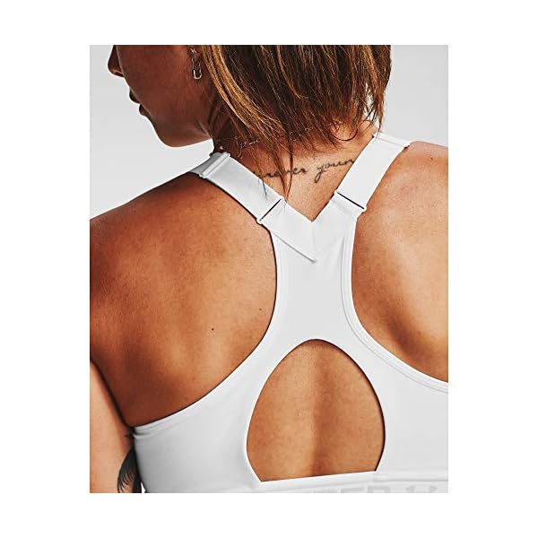 Under Armour Women's Armour High Crossback Zip Bra , White (100)/Halo Gray , 36DD