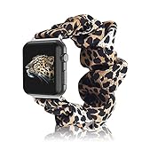 Scrunchie Band Compatible with Apple Watch Band 38mm 40mm 42mm 44mm, Printed Fabric Elastic Watch Band Women Girls Bracelet Strap for Apple iWatch Series 6 5 4 3 2 1