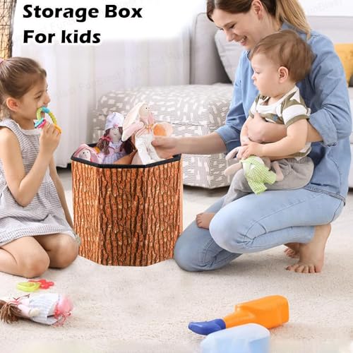 Image of FunBlast Fruit Design Multi-Functional Folding Storage Ottoman Box Organizer Cum Stool with Seat Cushion, Storage Boxes for Toys for Kids, MDF, Fabric (Tree) - Multicolor