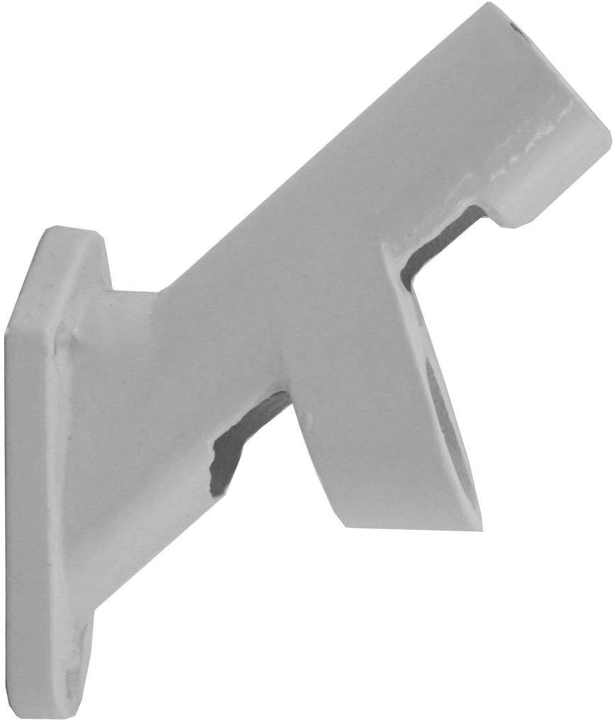 Gettysburg Flag Works House Mounted Flagpole Bracket with 2 Positions, White Cast Iron, Holds 1 Diameter flagpoles