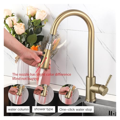 Robinet de cuisine bec extractible 2 modes d'eau et flexible