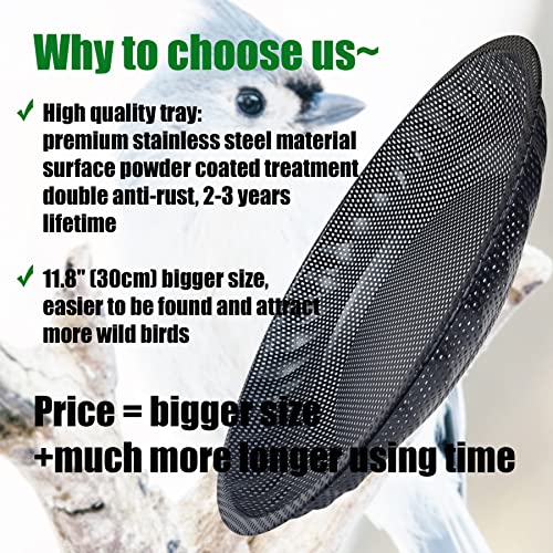 Cqairiou Upgraded Ground Platform Bird Feeder Tray,11.8 Inch Stainless Steel Large Bird Feeder Mesh Seed Tray With A Exquisite Tray Station,Attract Wild Birds,Great Decoration For Garden Backyard thumb #4