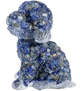 TUMBEELLUWA 2.5 Inch Poodle Crystal Figurine Resin Sitting Dog Stone Ornaments Animal Sculpture f...
