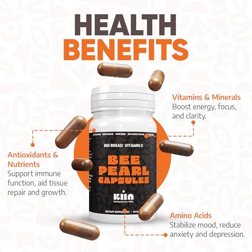 Bee Bread Capsules - Fermented Bee Pollen & Honey, 100% Natural Multivitamin, Superfood for Energy, Metabolism, Sleep, Recovery, Immunity | Rich in Vitamin C, B, Amino Acids, Antioxidants, Minerals - Image 4