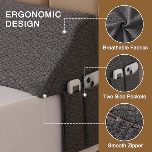 Image of Bedluxe King Wedge Pillow Headboard (76 inchx10 inchx6 inch), Bed Wedge Pillow for Headboard, Foam Headboard Pillow, Bed Gap Filler King - Fill The Gap (0-7 inch), Mattress Gap Filler (Air-Layer Black, 76 inchx10 inchx6 inch)