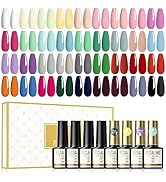 ROSALIND UV Nagellack Set 40 Pcs Shellac Set Mit Glänzender Matte Überlack, Unterlack, Primer 36 ...