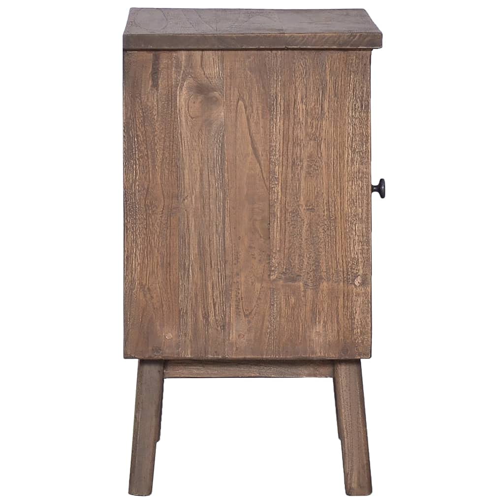 Mesita de noche de madera maciza de teca, 40 x 30 x 53 cm, estilo colonial, mesa auxiliar con puerta, ideal para dormitorio y salón, consola de noche robusta, elegante estante para mesitas de