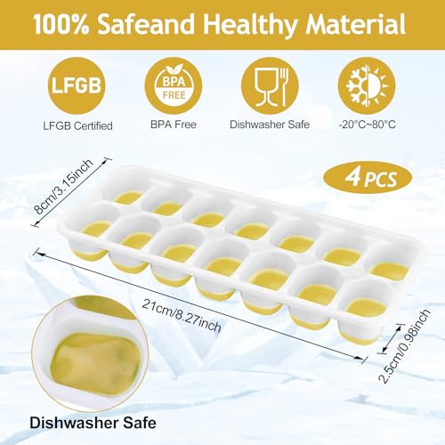 Bandejas para hielo de silicona, 14 celdas, tapa removible miniatura 5