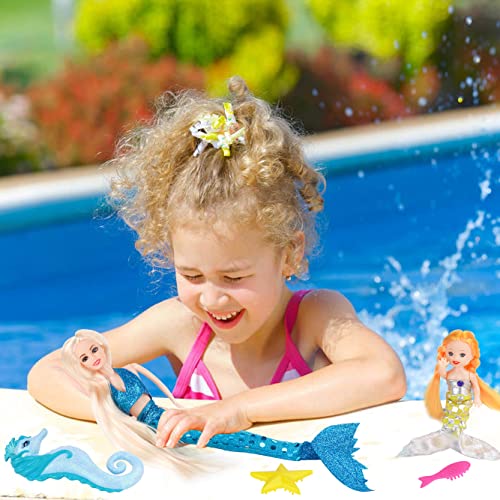 Muñeca Princesa Sirena con Juego de Sirena Pequeña y Caballito de Mar miniatura 5