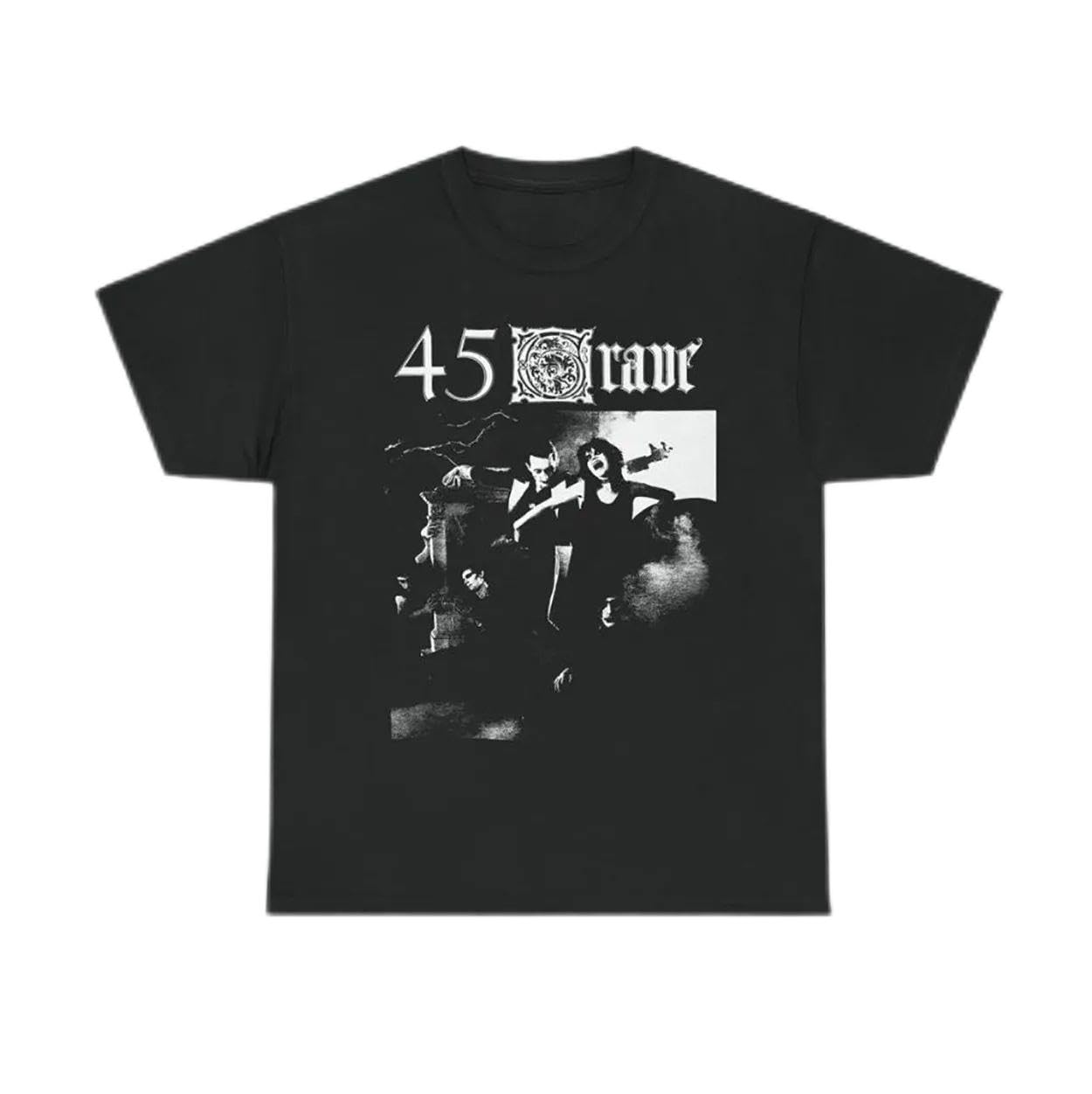 A3ae3ed3aw Men's Black 45-Grave-Band-Death-Rock-Punk-Unisex-Adult-T-Shirt-All-Al242