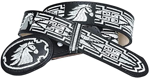 Cinto Men's Charro Imitacion pitiado, bordado 100% piel, Western Cowboys Belt's Cinto bordado