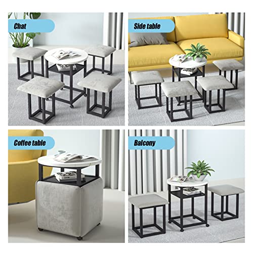 Ensemble de sièges cubiques et table pivotante encastrable pour salon