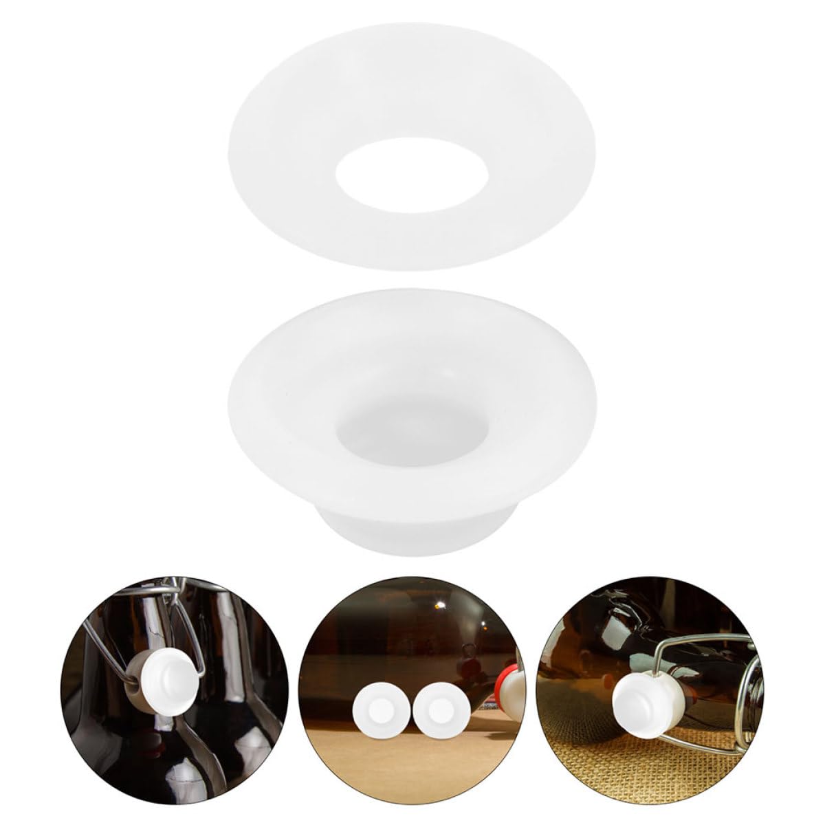 Toyvian Juntas de Silicona de Color Blanco para Sellar Botellas de Cerveza, 12 Piezas, Fácil de Usar y Sellado Hermético para Tapas Abatibles