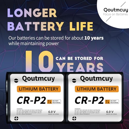 Image of 6V 1600mAh CR-P2 Lithium Photo Batteries (2026 Newly Upgraded,Pack of 5)|Perfect Replacement for 223A, 2CR - P2, EL223AP, and DL223A Batteries