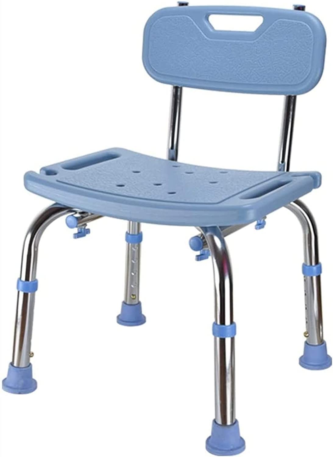 Silla de Ducha para Personas Mayores, Ligera, con Taburete de bañera, Asiento de Ducha Premium para Adultos con discapacidad, Altura Ajustable, 41 x 28 cm, Color Azul.