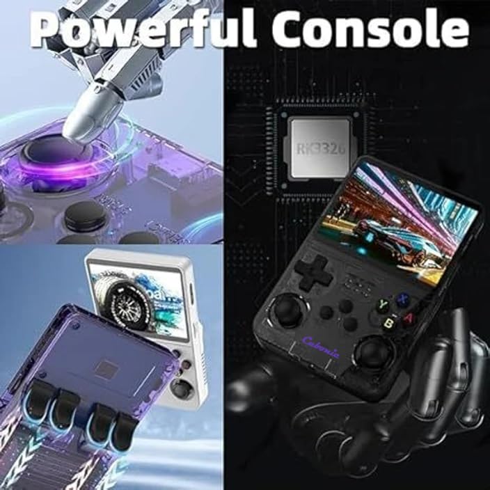 Image of Cubonic CrystalPlay ORIGINAL R36S DUal RAM Chips Handheld Gaming Console, Transparent PixelGlass Design, 3.5-Inch LCD Screen, RK3326 Quad-Core Processor, Dual Joysticks, Up to 256GB Expandable Storage, 3000mAh Rechargeable Battery