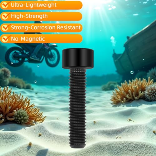 Image of M8x30mm Titanium Bolts, Black, 6PC