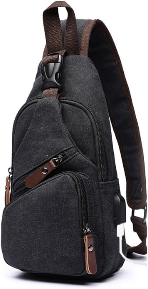 Canvas Chest Bag Shoulder Bag Male Casual Dual-use Messenger Bag Wild Small Backpack Chest Travel Carry Bag
