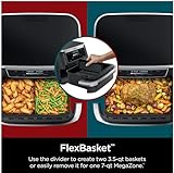 Ninja Foodi DualZone FlexBasket Air Fryer, 7-Quart MegaZone Capacity, 4-in-1 Functions to Air Fry, Roast, Bake and Reheat, Easy Clean Family Size Appliance for Everyday and Holiday Meals