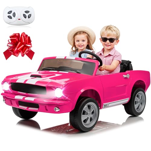 Ride On Car for Kids, 24V 2 Seater Licensed Shelby Cobra Ride On Toy W/Parent Remote, Soft Start, 4 Spring Suspension, Bluetooth, Music, Kids Electric Vehicle for Boys Girls