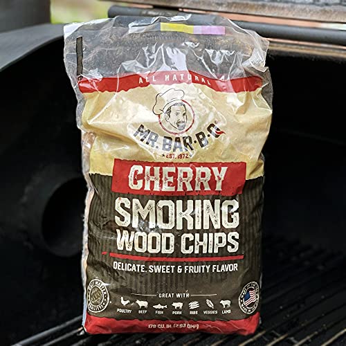 Cherry Wood Smoker Chips, 100% All Natural Wood Chips for Smokers, Works with Smoker, Gas, Electric Grill, Sweet & Fruity Flavor for Smoking, Grilling, Backyard BBQ, Camping by Mr. Bar-B-Q(1.6 Lb Bag) - Thumbnail 6