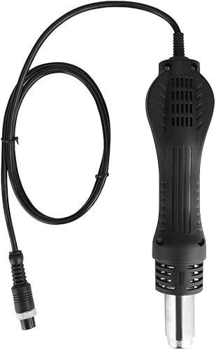 Miniatura 7 de Mango de pistola de soldadura, negro/plata Conductividad eléctrica Pistola de soldadura de aire caliente Pieza de mano para 858 858D 8858 8586 878