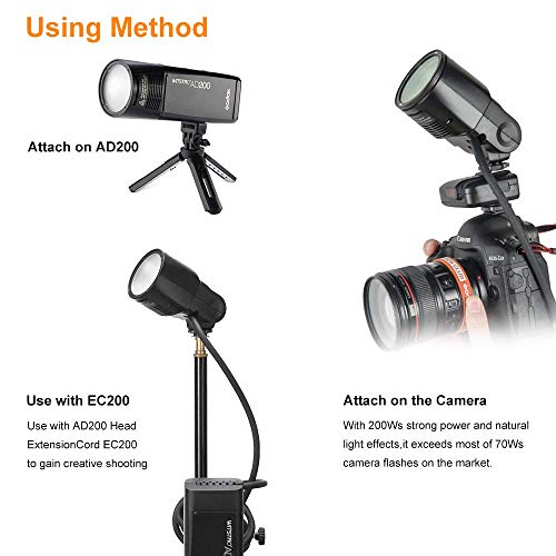 Godox H200R Testa flash ad anello per AD200, 200