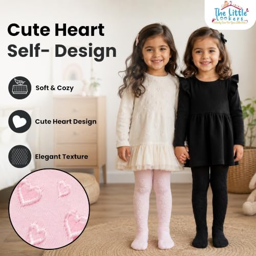 Image of THE LITTLE LOOKERS Baby Tights Thick Toddler Baby Girl Seamless Knit Leggings Thick Solid Cotton Stockings Footed Pants Pantyhose for Years Baby