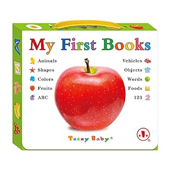 Teeny Baby First Book for Kids,A set of 10 books Includes Words, Animals, Fruits, Foods, Objects, Vehicles, Colors, Shapes For Children