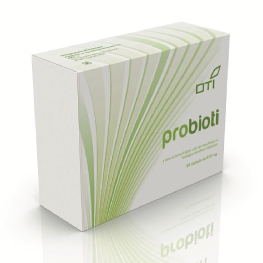 Probioti OTI - Integratore Alimentare Naturale Probiotico - a Base di Fermenti Lattici Vivi - con Lattobacilli e Bifidobacterium - Formato 60 Capsule da 500 mg - Made in Italy