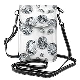 YWPCOIUYB Gemas Diamantes Joyería Joyas Lujo Impreso,Bolsos pequeños cruzados, monederos para celular para mujer - Cartera para celular de cuero sintético con ranuras para tarjetas de crédito