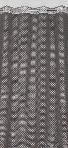 Image of Sheer Net Semi Transparent Home Decor Curtains for Living Room, Balcony Doors and Windows Panel, Parda, Eyelets Hanging, Grey, 4 x 7 Feet, Pack of 2