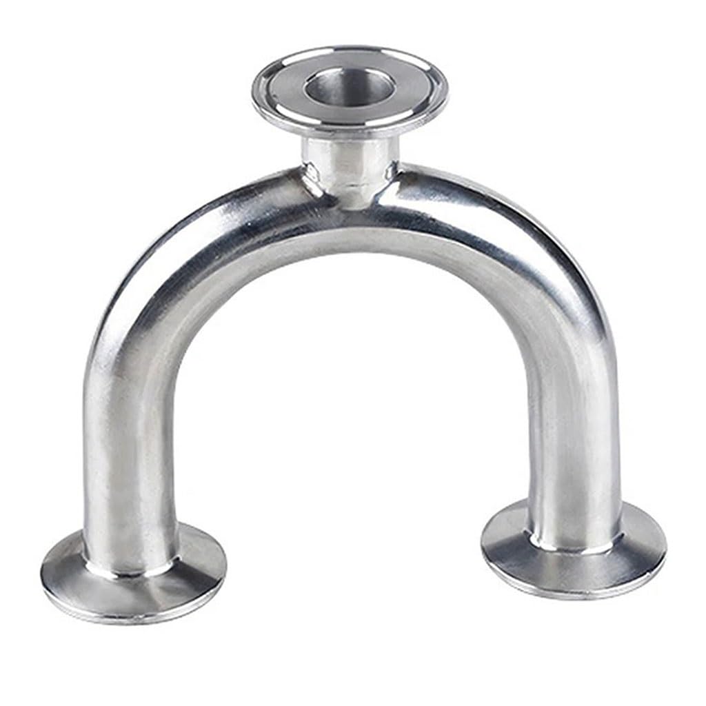Accesorios de tubería de fundición de acero, 1PCS 3/4”1-1/2”2”Pipe OD 19mm/38mm/51mm Sanitario en forma de U 3 vías 304 Virola de acero inoxidable OD 1.5”2”Accesorios de tuber