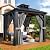 Besteagle 8’ x 8’ Hardtop Gazebo, Heavy Duty Aluminum Frame Outdoor Gazebo with Double Galvanized Steel Roof, Curtains & Netting Included, All-Weather Metal Gazebo for Patio, Lawn, Backyard