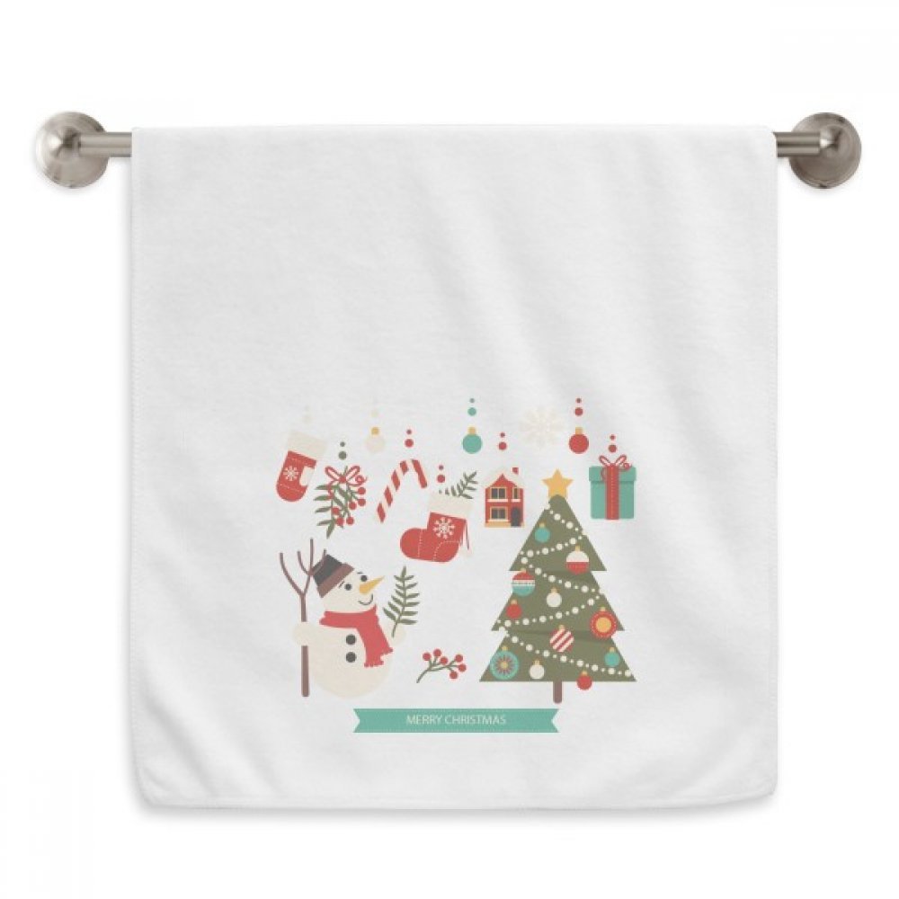 Serviettes moelleuses Joyeux Noël blanc : format débarbouillette 13X29 Pouces