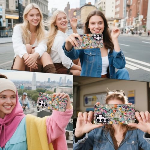 Mainrenka Halloween Skull Case for Samsung Galaxy S23 Ultra, Aesthetic Cute Flower Skeleton Phone Case Hybrid 2-Layer Hard Shell Shockproof Design Protective Cover by Mainrenka - Used condition - Image 7