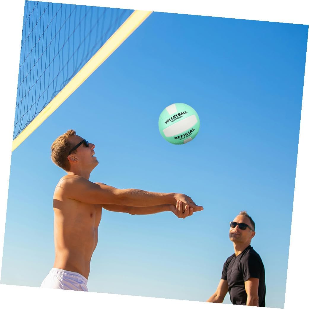 Soft Volleyball 2pcs Size 5 Beach and Indoor Training Ball, Soft Touch PVC Material, Anti-Burst Volleyball for Adult Sports Practice and Games