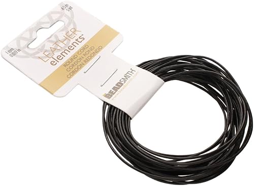 Miniatura 5 de The Beadsmith Cordón de cuero  Marrón  Bobina de 0.039 in  5 yardas5.0 ft  Tanga de cuero indio ideal para trenzar, cuentas, collares, cordones