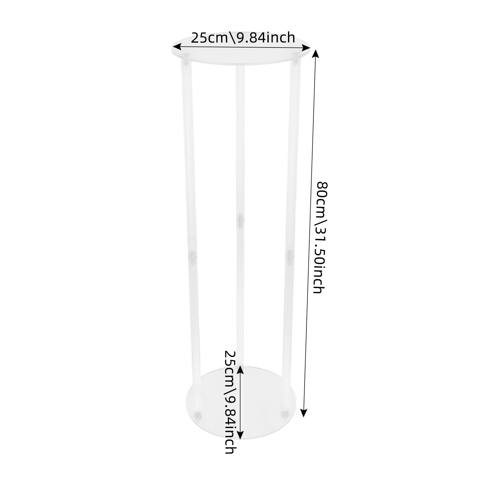 Stojak na kwiaty, dekoracja weselna, 4 szt., 80 cm, wazony na wesele, imprezę, urodziny