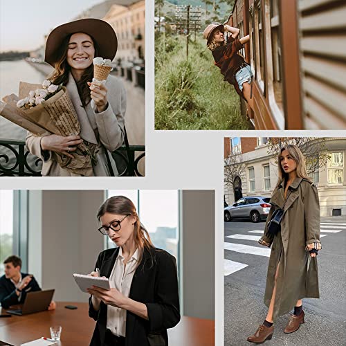 Vimisaoi Women's Vintage Oxfords Brogues Wingtip Chunky Block Heel Shoes, Lace-Up Perforated Stacked Pumps Dress Saddle Shoes Gift #TOP2