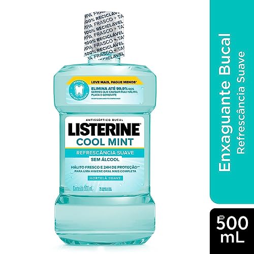 Listerine Cool Mint Enxaguante Bucal Sem Álcool, 500ml