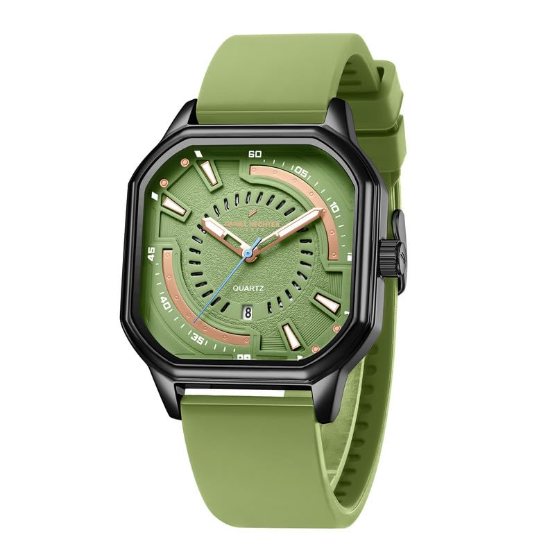 Image of Daniel Hechter Paris Rivoli Collection Modern Analog Watch for Men with Octagon Dial and Silicon Band-DHM1003