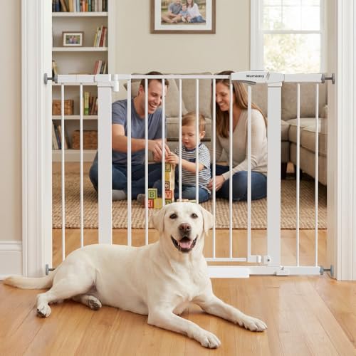 Image of Mumeasy Baby Gate with Door, 29.7-43 inch Auto Close Dog Gate for Doorways