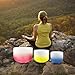 8-12 Inch Set of 3 Gradient Design Quartz Crystal Singing Bowl Chakra Set with Free Carrying Case and Suede Sticker & O-ring