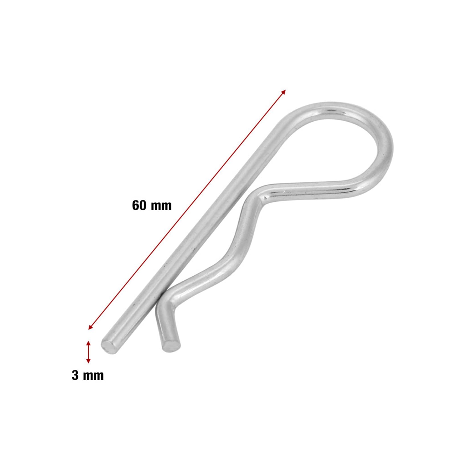 Generic Clamp/Holder per Coppiglia Tipo B Perni di Fissaggio a Molla Zincati da 10 Pezzi per Supporto Idraulico e Macchinari Ferro Zincato da 3 Mm-4 Mm per Uso Industriale (4 * 75mm (10 pezzi))