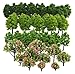 MANGOUSONG Miniature Trees,70Pcs Plastic Model Train Artificial Miniature Tree Scenery Railroad Decoration Building Landscape Accessories