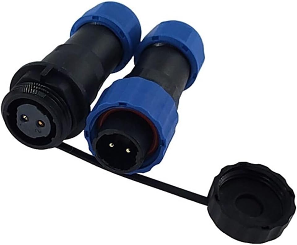 SP16 Waterproof Butt Connector 2/3/4/5/6/7/8/9 Pin IP68 Power Cord Connector Male and Female Socket(Docking 2P)
