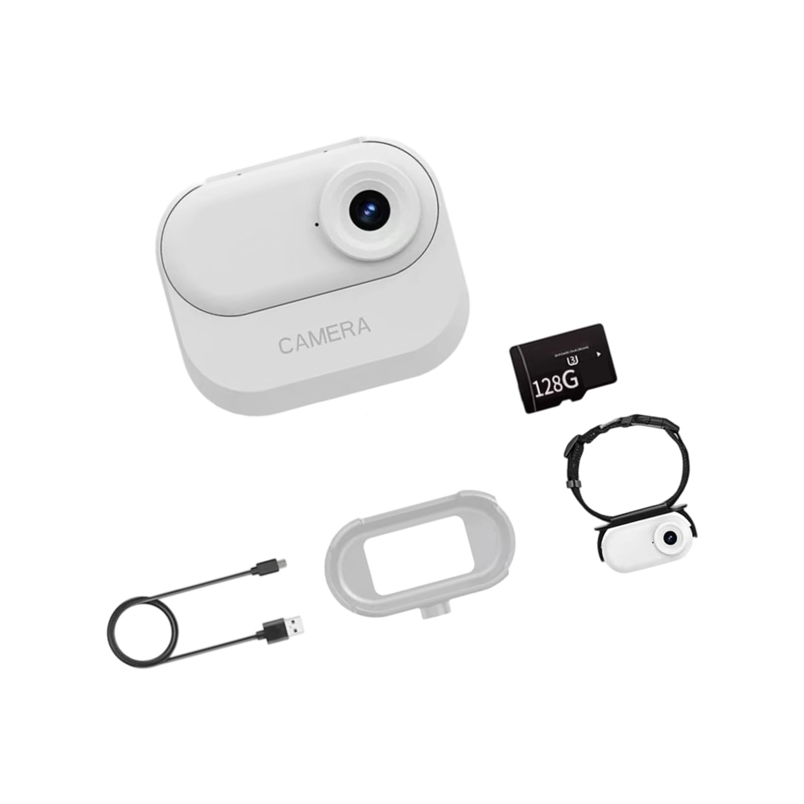 1080P Full 720P Animal Neckband Camera with Attractive Charging Wearable Device for Biking and Video Creation 128GB Storage Encompassed Adjustable Pet Camera