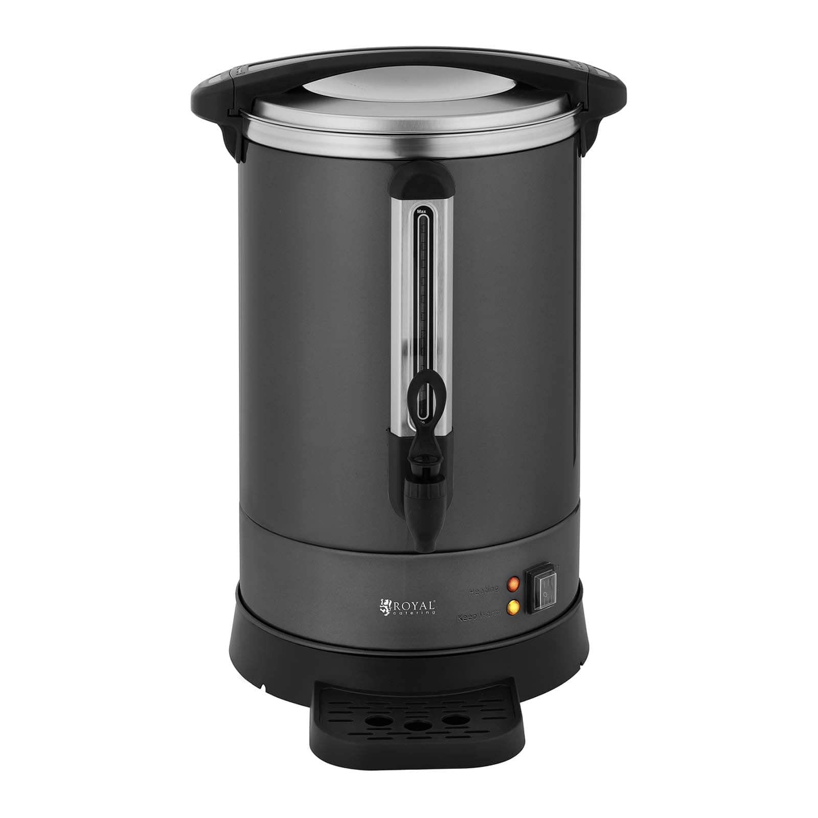 Royal Catering RC-WBDWTC14G Cafetera de filtro 14 L Acero inoxidable Gris Cafetera automática Cafetera automática