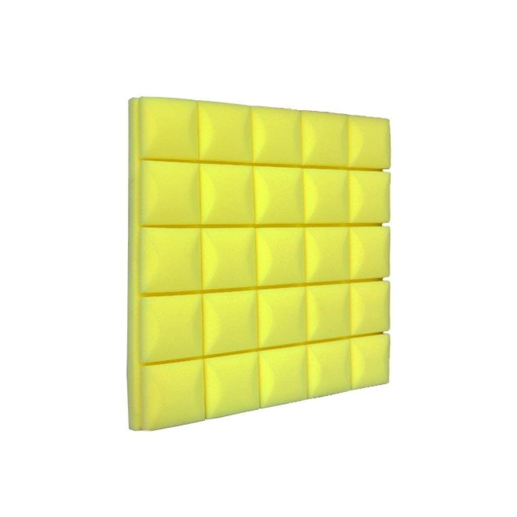 Paneles acústicos, baldosas de Espuma acústica multifunción en Forma de cuña, Paneles acústicos Gruesos y duraderos para decoración de Cine y Estaciones de TV, insonoriza,Yellow